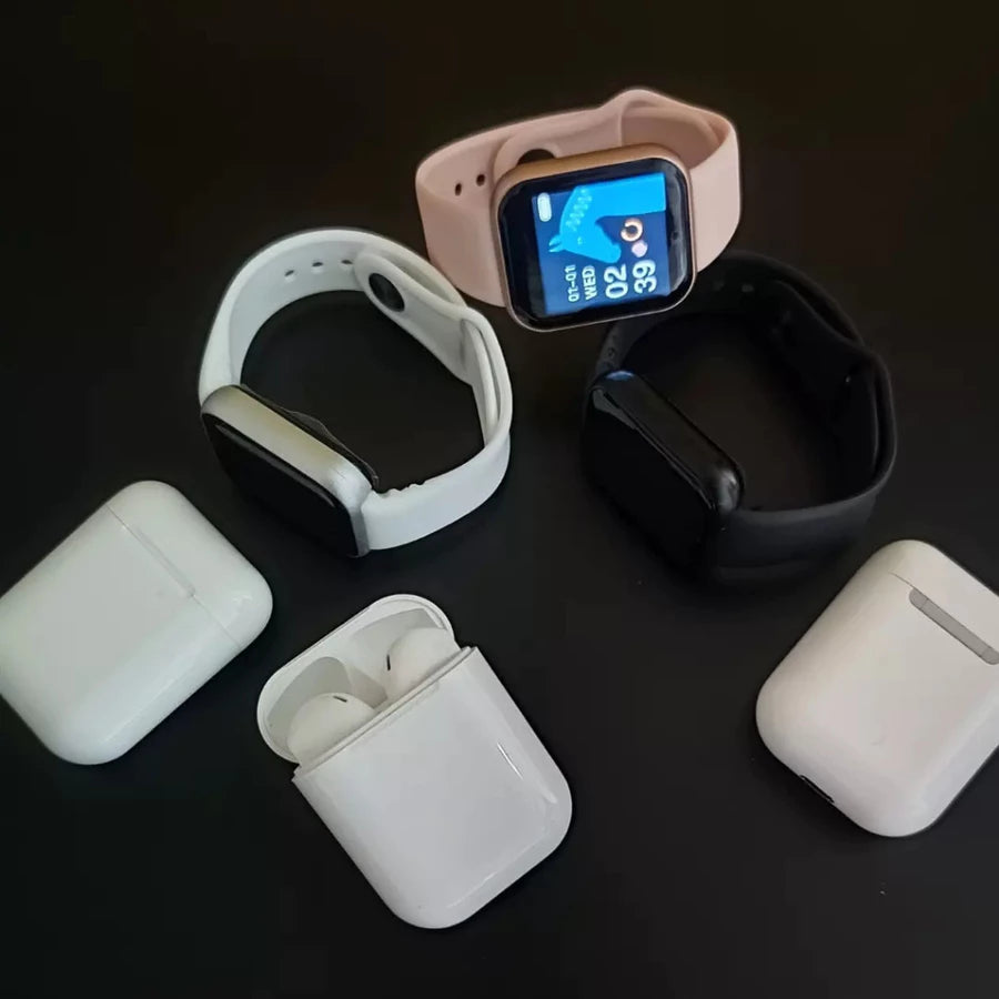 Combo De Reloj Doble Pulso Y Audífonos